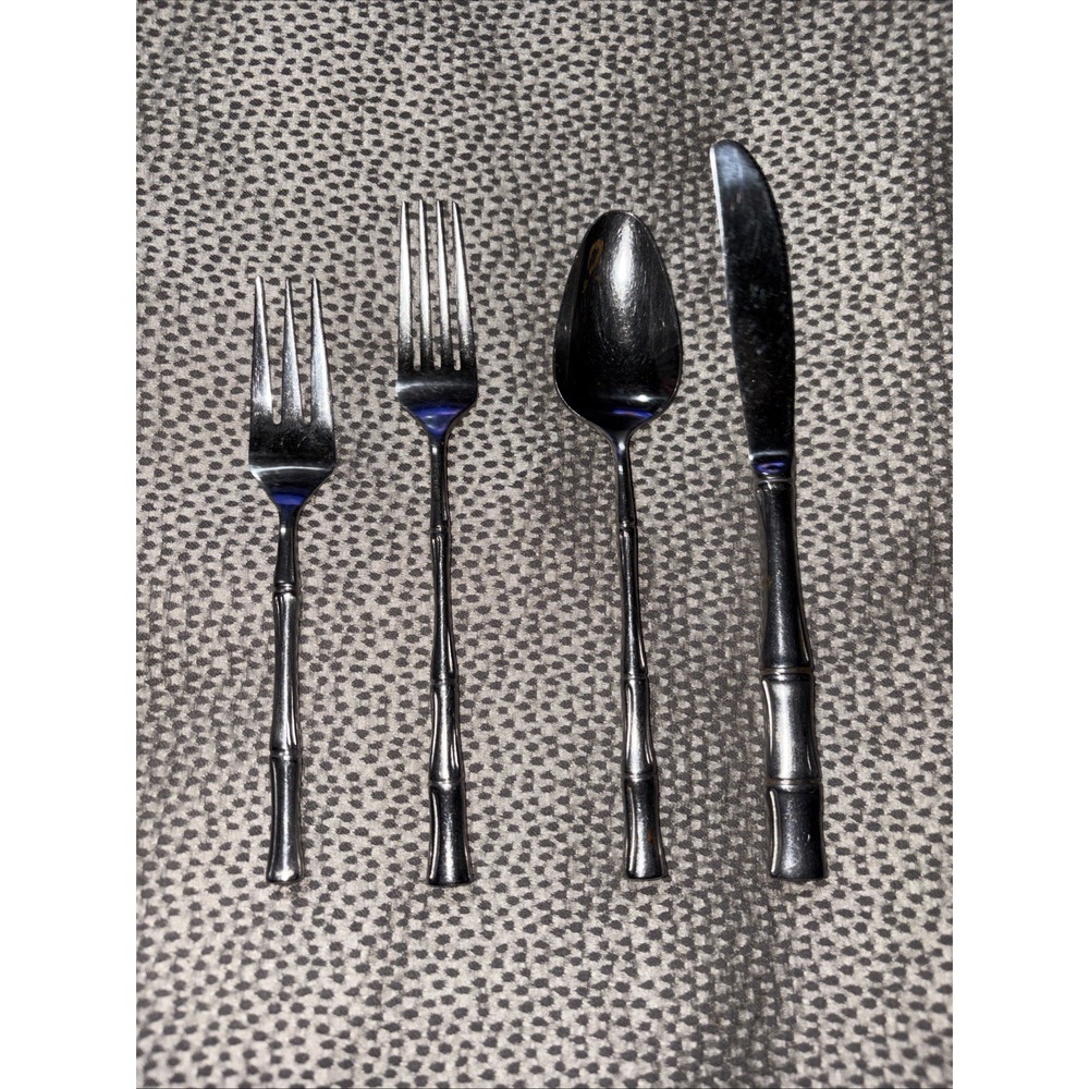 Towle BAMBOO Stainless Supreme Cutlery Japan Glossy Flatware Mixed Lot Of 4